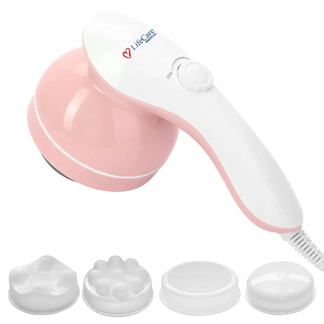 LifeCare Medical Massager LC-940 - Body Relaxing & Shaping Massager with 4 Interchangeable Heads & Infrared Red Light Therapy for Full Body Pain Relief
