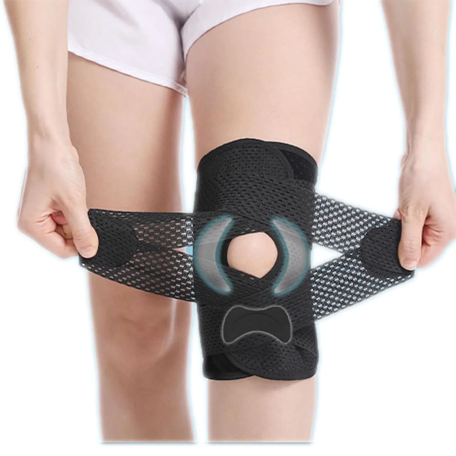 Knee Support Brace - Shock Absorption Knee Protector for Meniscus Injury, Knee Pain, Postoperative Recovery & Sports Protection