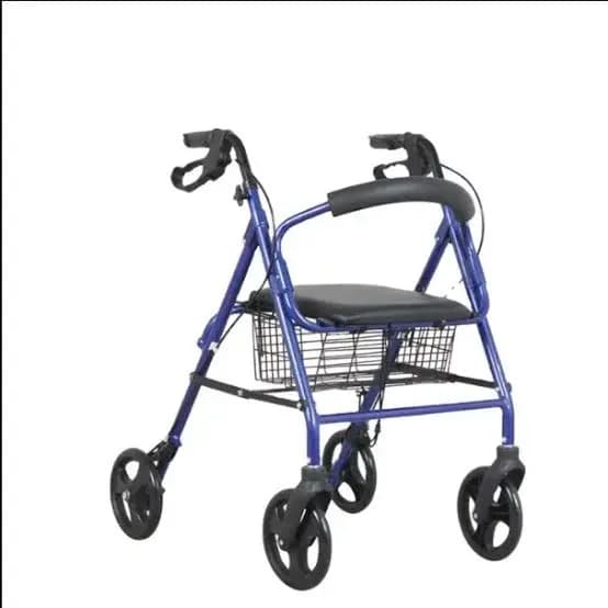 Premium Folding Rollator Walker KY 9146-L with Seat & Storage Pouch