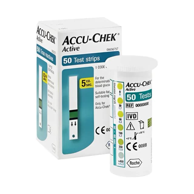Accu Chek Active Glucometer Sugar Test Strips (50 Strips)
 – The CareBridge Medical Shop