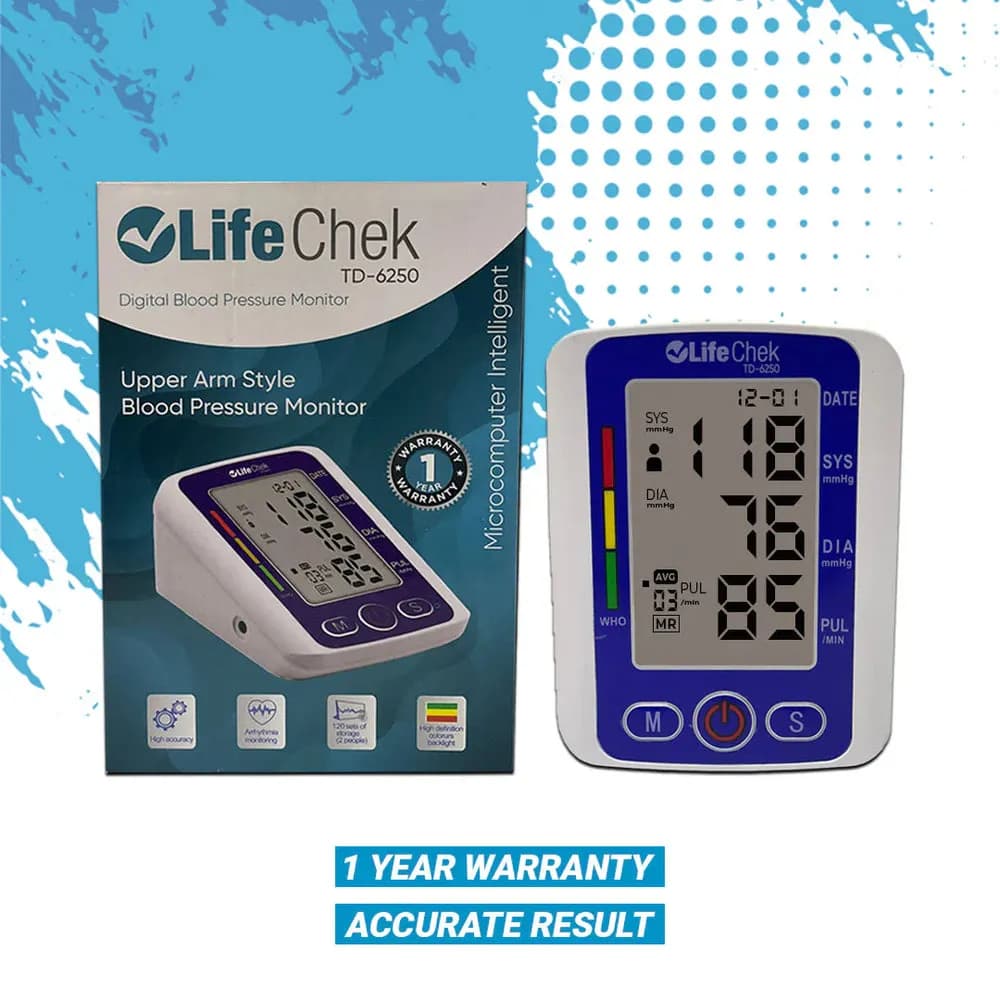 Life Check TD-6250 Arm Type Blood Pressure Monitor (Type-C Powered)