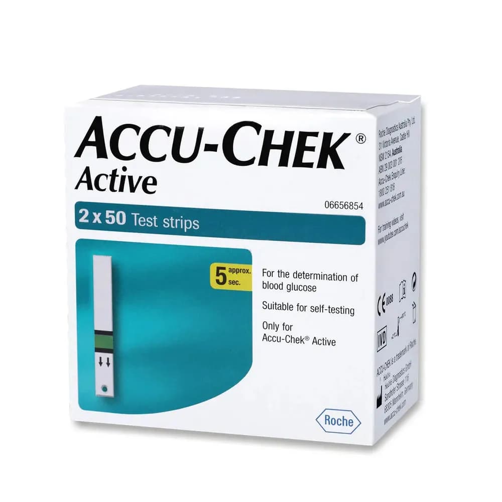 Accu-Chek Active Blood Glucose Test Strips – Pack of 100