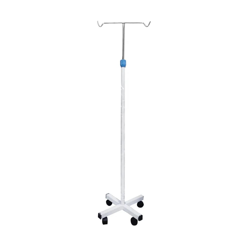 IV Pole with 2 Hooks – Mobile Adjustable Drip Stand (Model 1)