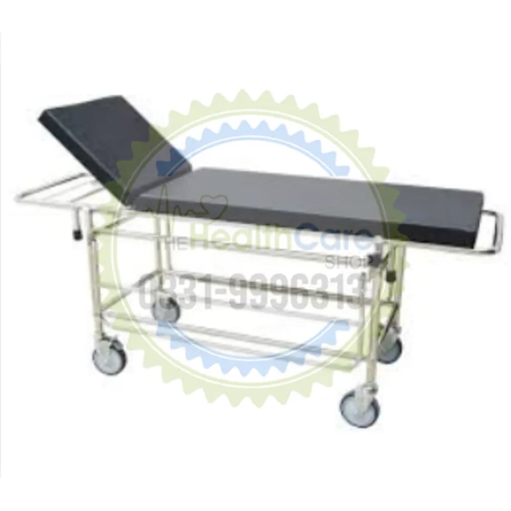 Stainless Steel Patient Examination Couch / Trolley with Adjustable Backrest