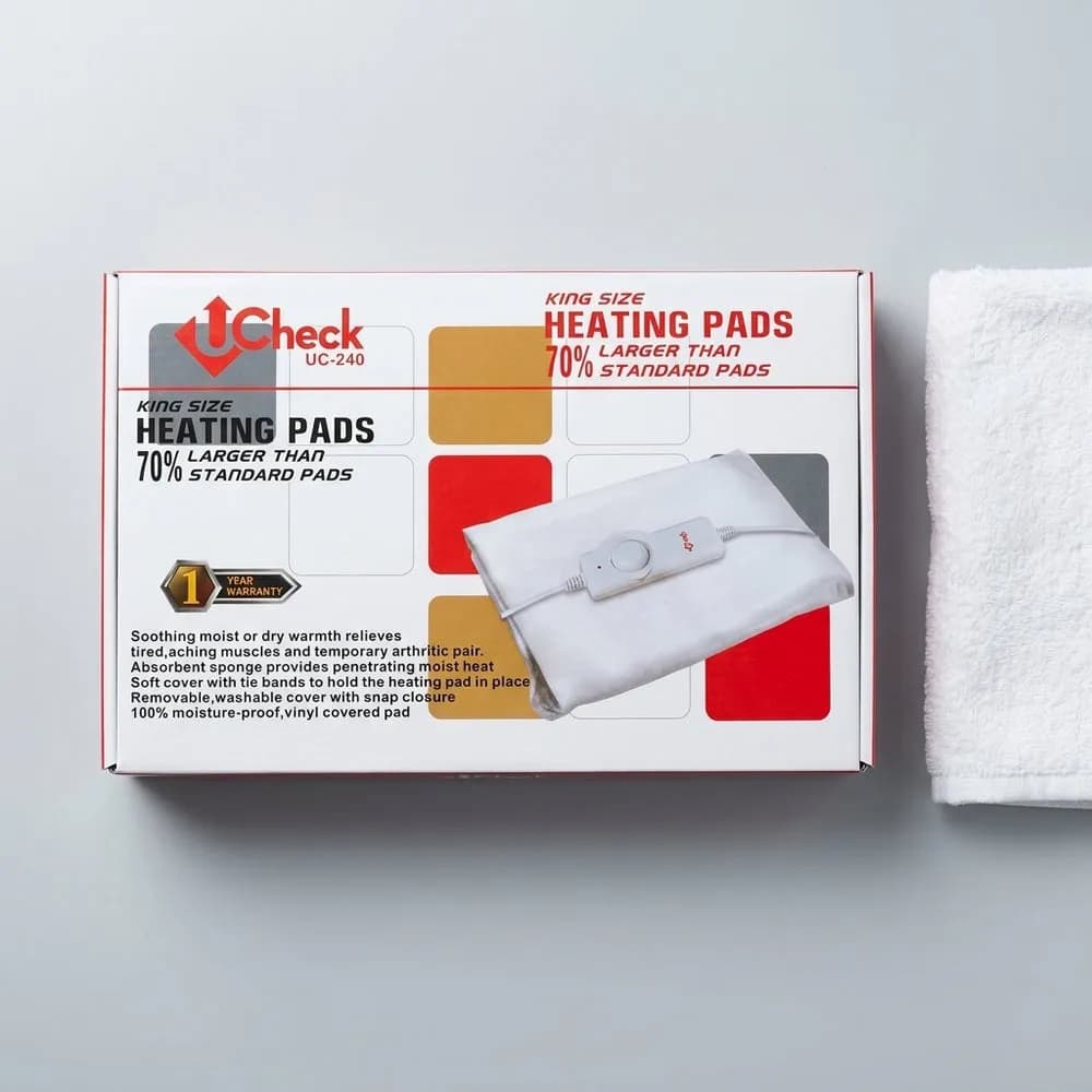 UCheck UC-240 King Size Heating Pad – Dry & Moist Heat, Adjustable Temperature