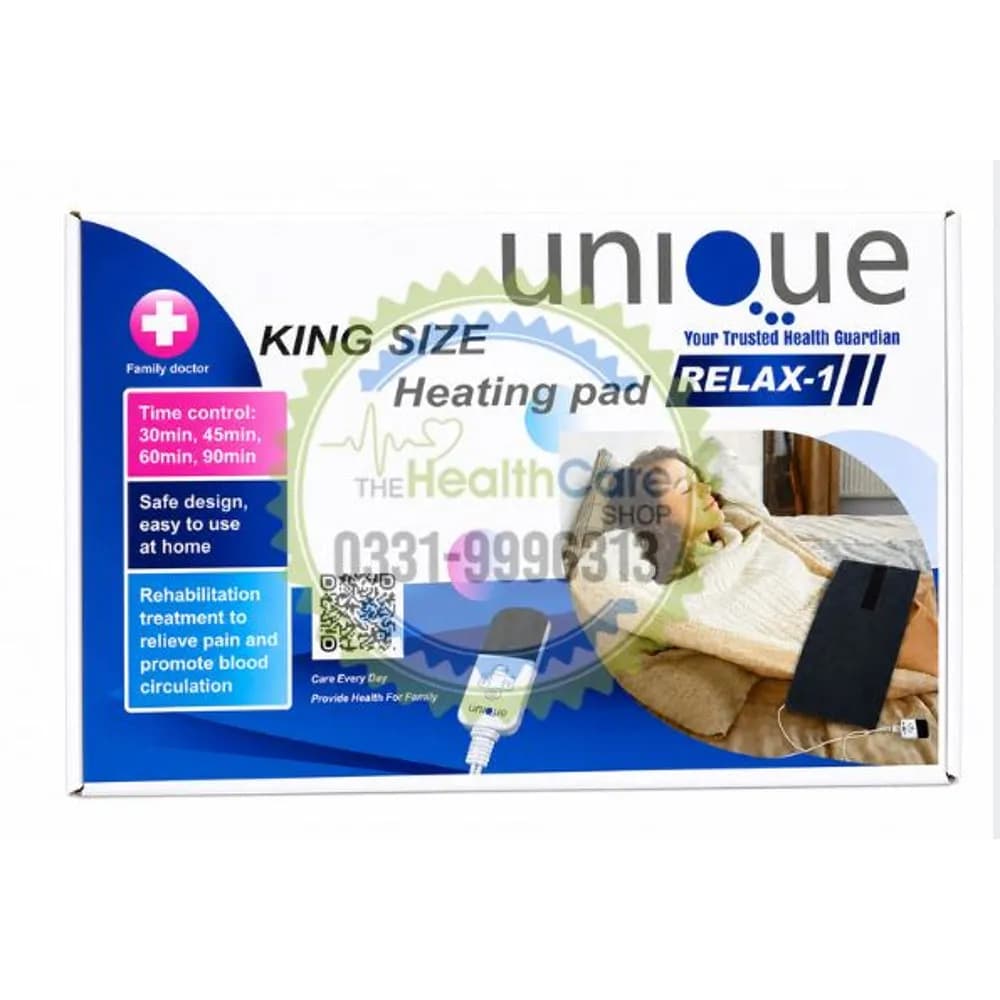 Unique Relax-1 King Size Heating Pad with Timer – 30/45/60/90 Minute Auto Off