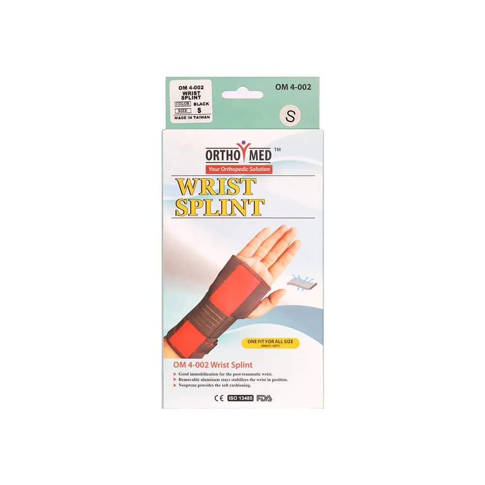 Orthomed Neoprene Wrist Splint OM4-002 – Carpal Tunnel & Wrist Injury Support (S–L)