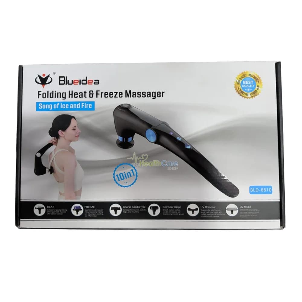 Blueidea Foldable Fascia Gun with Heat & Cold Head – Adjustable Angle, USB Rechargeable