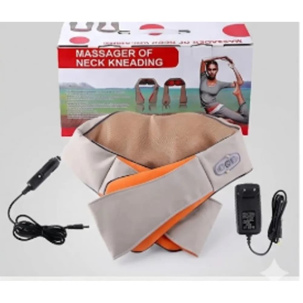 Electric Heated Neck & Shoulder Kneading Massager – Shiatsu with Heat for Home, Office & Car