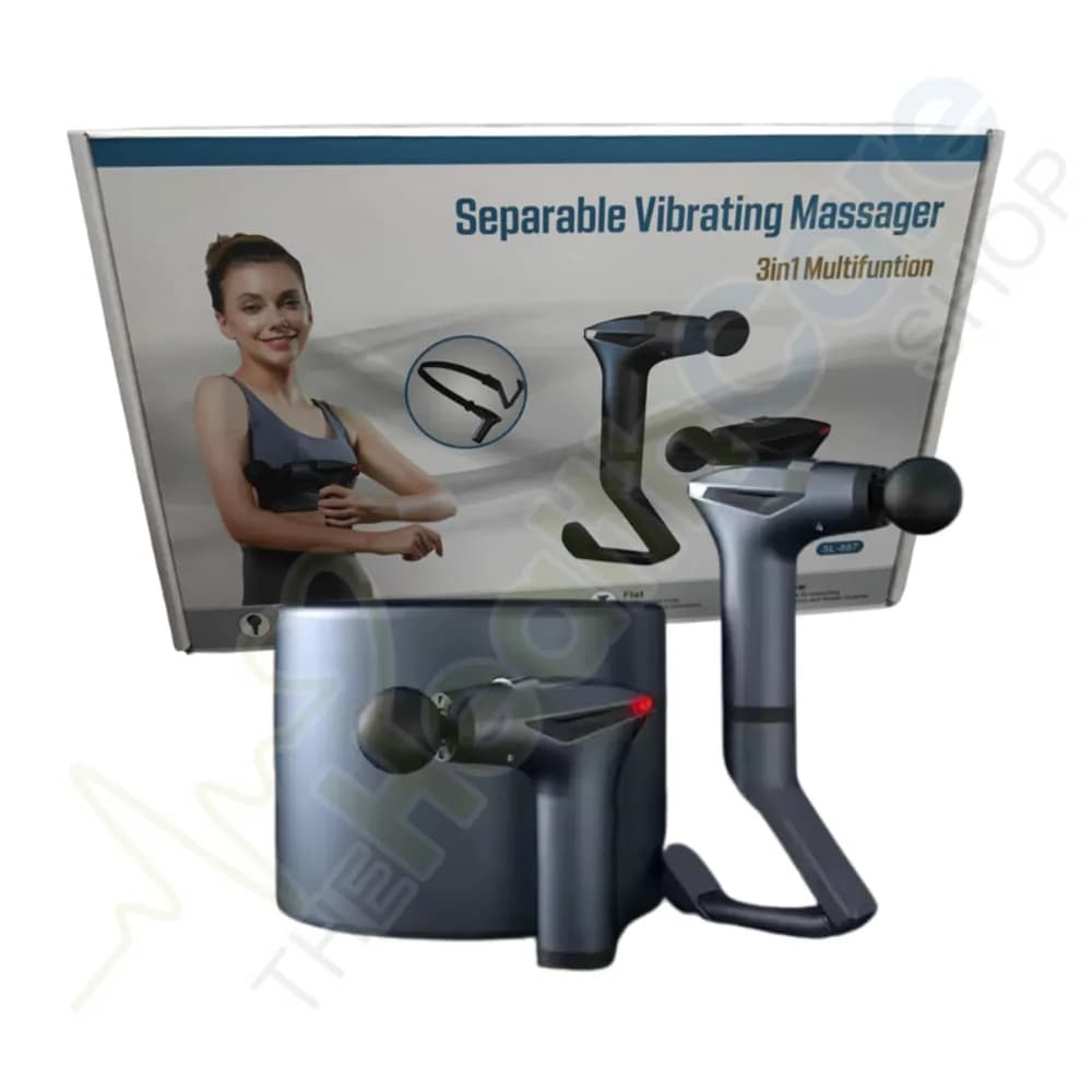 SL-887 3-in-1 Separable Massage Gun with Attached Belt – Hands-Free Percussion