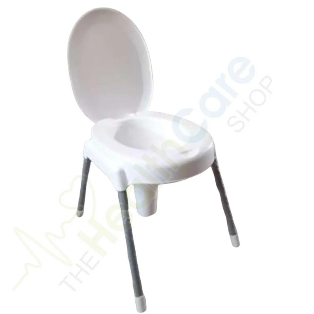 Portable Plastic Commode Chair with Stainless Steel Legs – Rust-Free