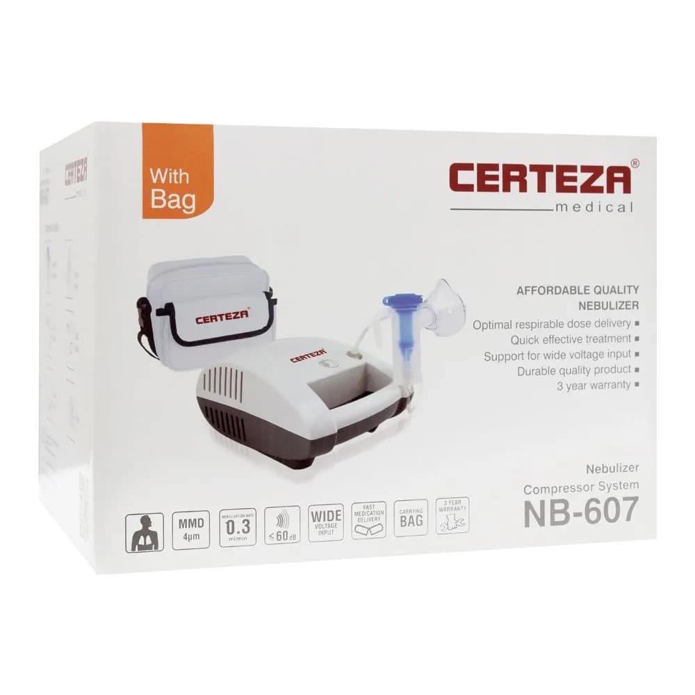 Certeza NB-607 Piston Compressor Nebulizer – Home Respiratory Therapy Kit