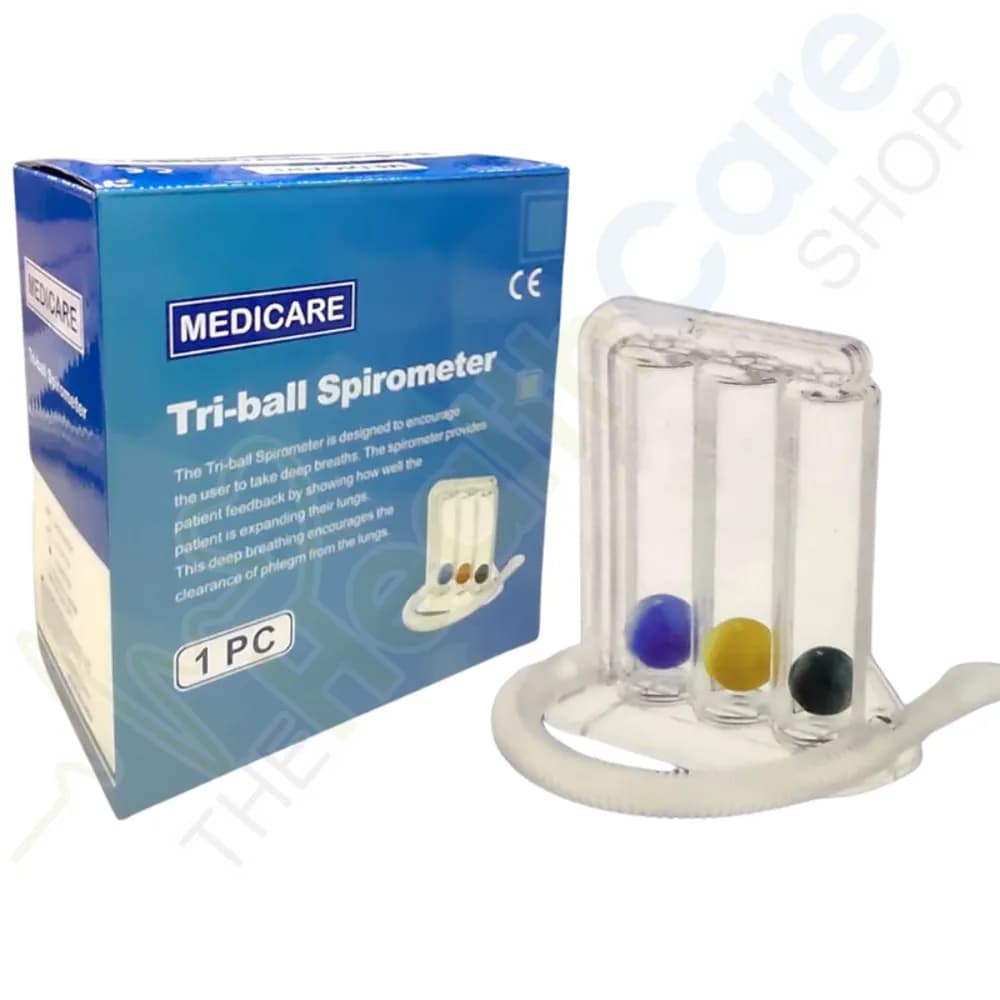 Medicare Tri-Ball Spirometer – Incentive Breathing Exerciser for Lung Recovery