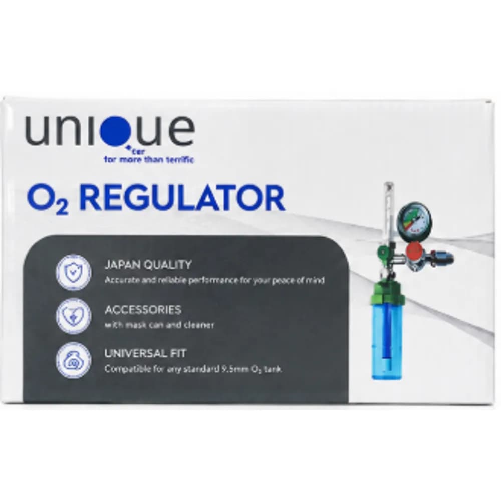 Unique O₂ Oxygen Regulator with Humidifier Bottle & Pressure Gauge
