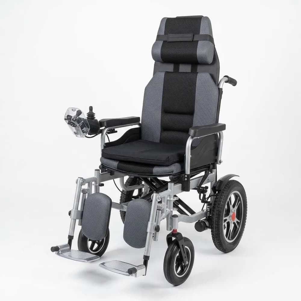 Mediline ML 6005 MR Electric Wheelchair – High-Back Padded Seat