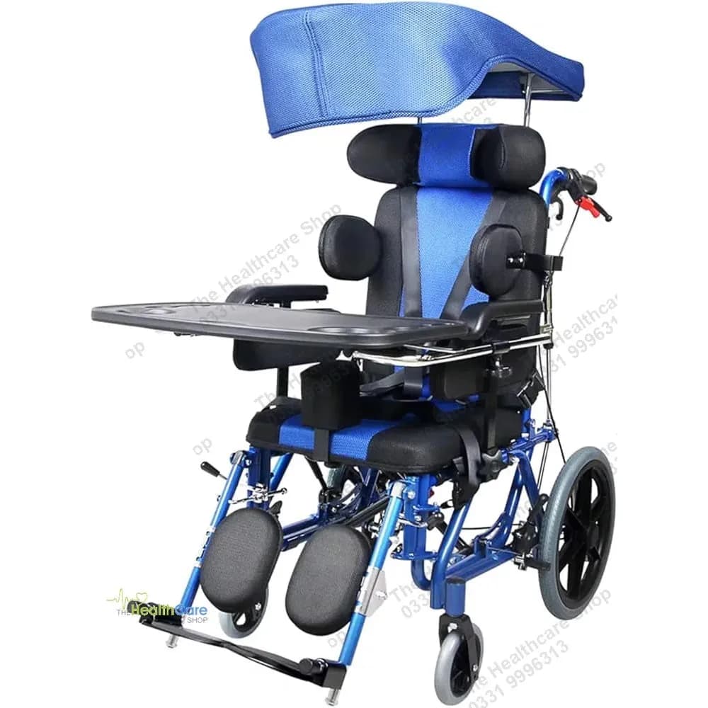 Premium Cerebral Palsy (CP) Wheelchair with Adjustable Canopy & Activity Tray