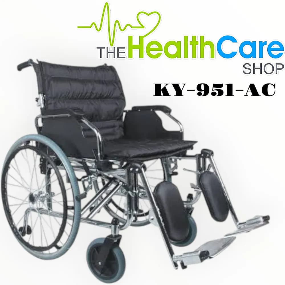KY-951-AC Extra-Wide Heavy-Duty Orthopedic Wheelchair – Flip Armrests, Elevating Footrests
