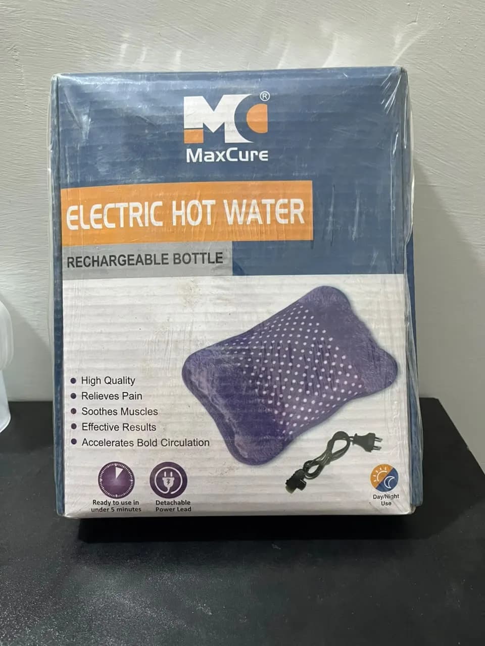 MaxCure Electric Hot Water Bottle | Rechargeable Heating Bottle with Detachable Cord
