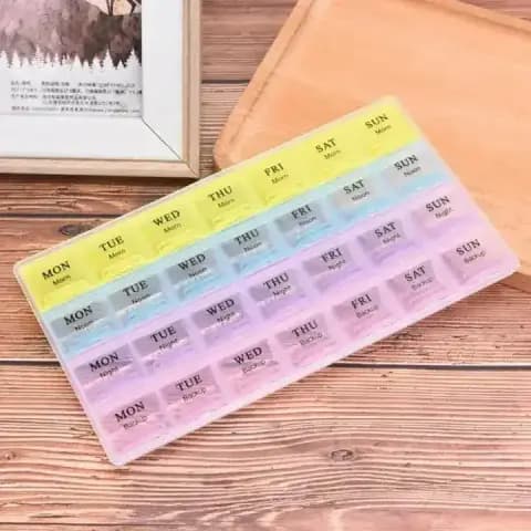 28 Squares Daily Medicine Holder Pillbox Monthly Pill Box Organizer Dispenser Medicine Storage Container Case