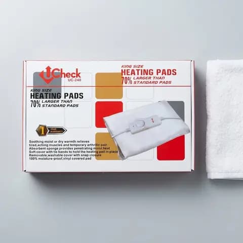 UCheck UC-240 King Size Heating Pad – Dry & Moist Heat, Adjustable Temperature