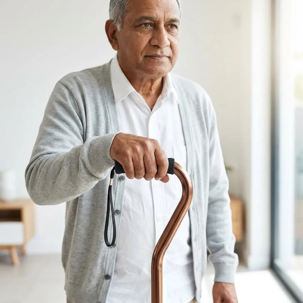 Adjustable Offset Walking Stick – Model 928, Aluminium with Foam Grip