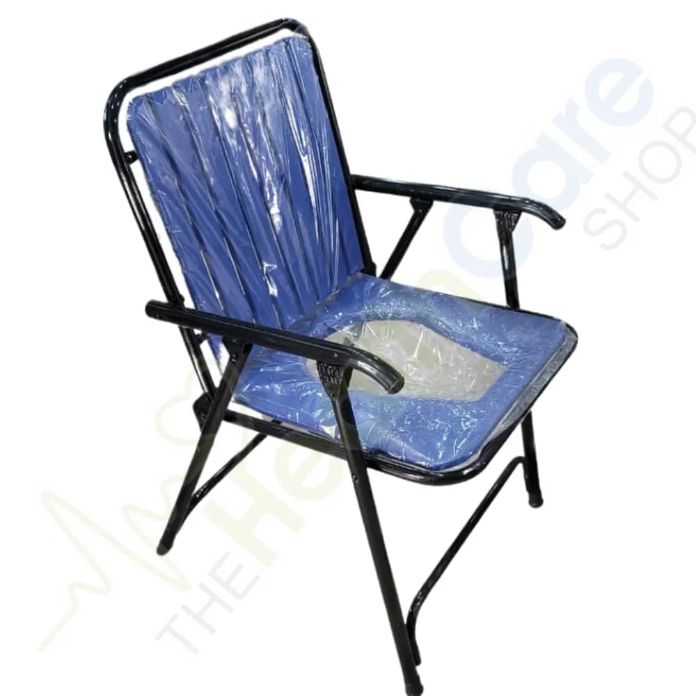 Comfort Commode Chair with Padded Armrests – Home & Hospital Toilet Chair