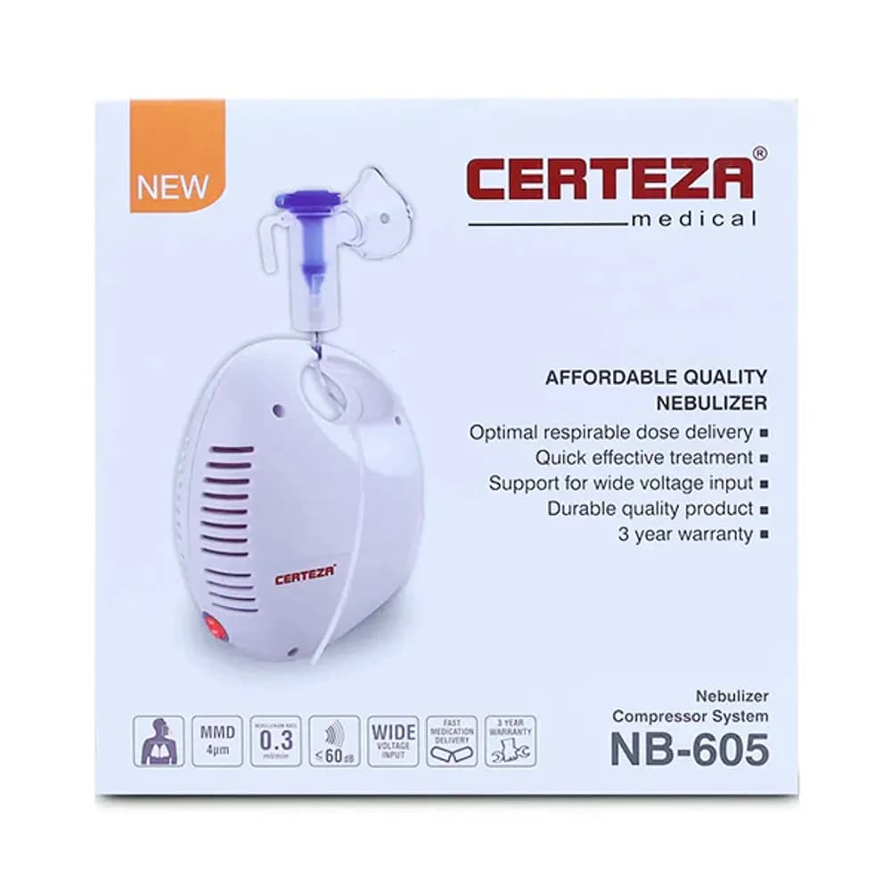 Certeza NB-605 Piston Compressor Nebulizer – Home Respiratory Therapy Kit